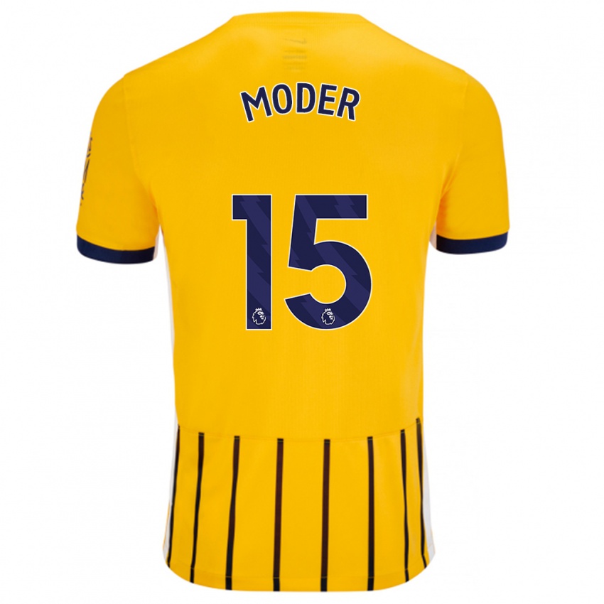 Criança Camisola Jakub Moder #15 Azuis Dourados Alternativa 2024/25 Camisa