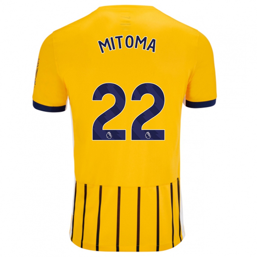 Criança Camisola Kaoru Mitoma #22 Azuis Dourados Alternativa 2024/25 Camisa