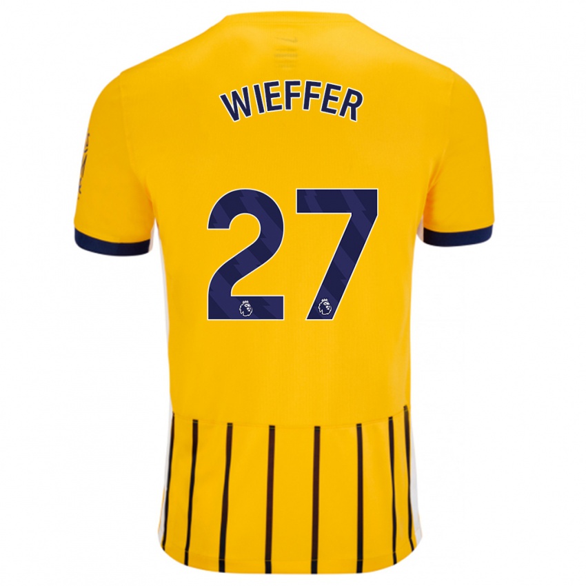 Criança Camisola Mats Wieffer #27 Azuis Dourados Alternativa 2024/25 Camisa