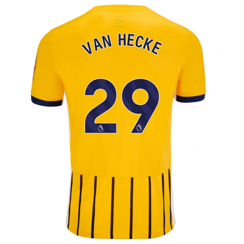 Criança Camisola Jan Paul Van Hecke #29 Azuis Dourados Alternativa 2024/25 Camisa