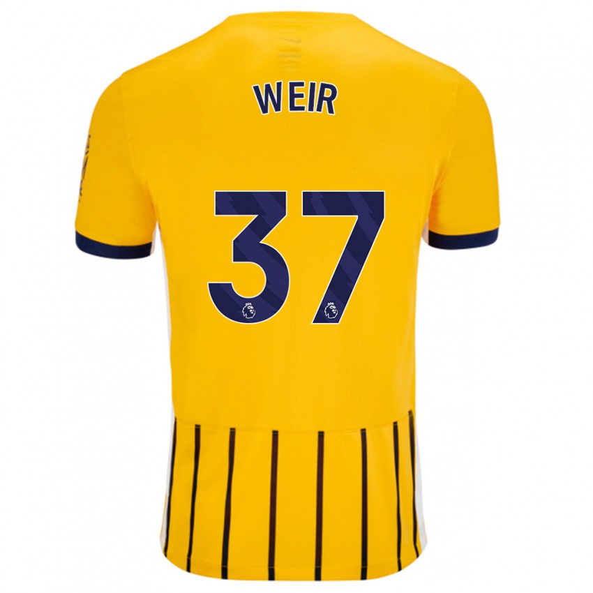 Criança Camisola Jensen Weir #37 Azuis Dourados Alternativa 2024/25 Camisa