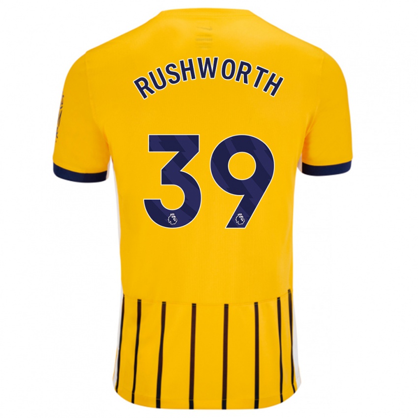 Criança Camisola Carl Rushworth #39 Azuis Dourados Alternativa 2024/25 Camisa