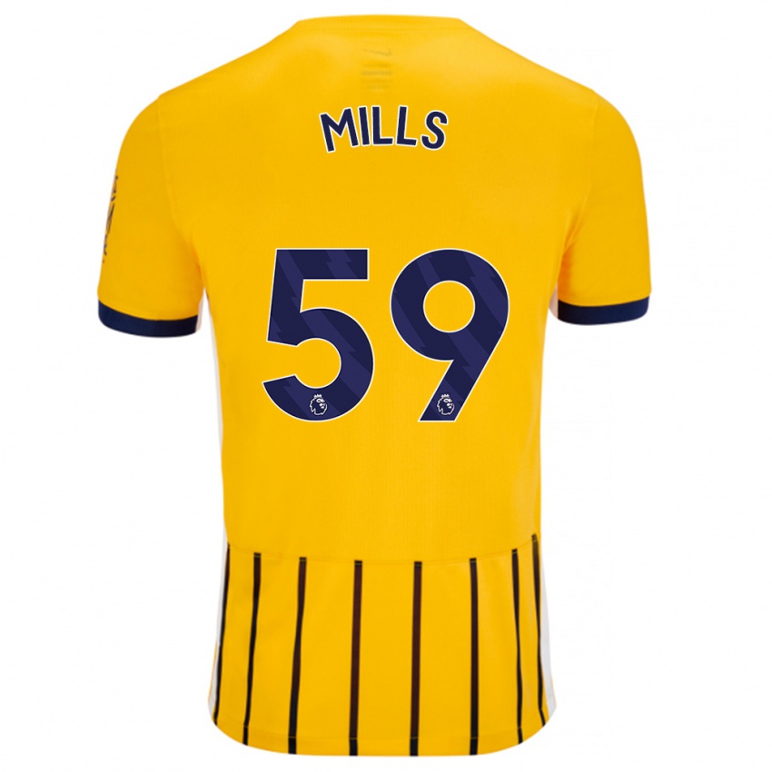 Criança Camisola Harry Mills #59 Azuis Dourados Alternativa 2024/25 Camisa