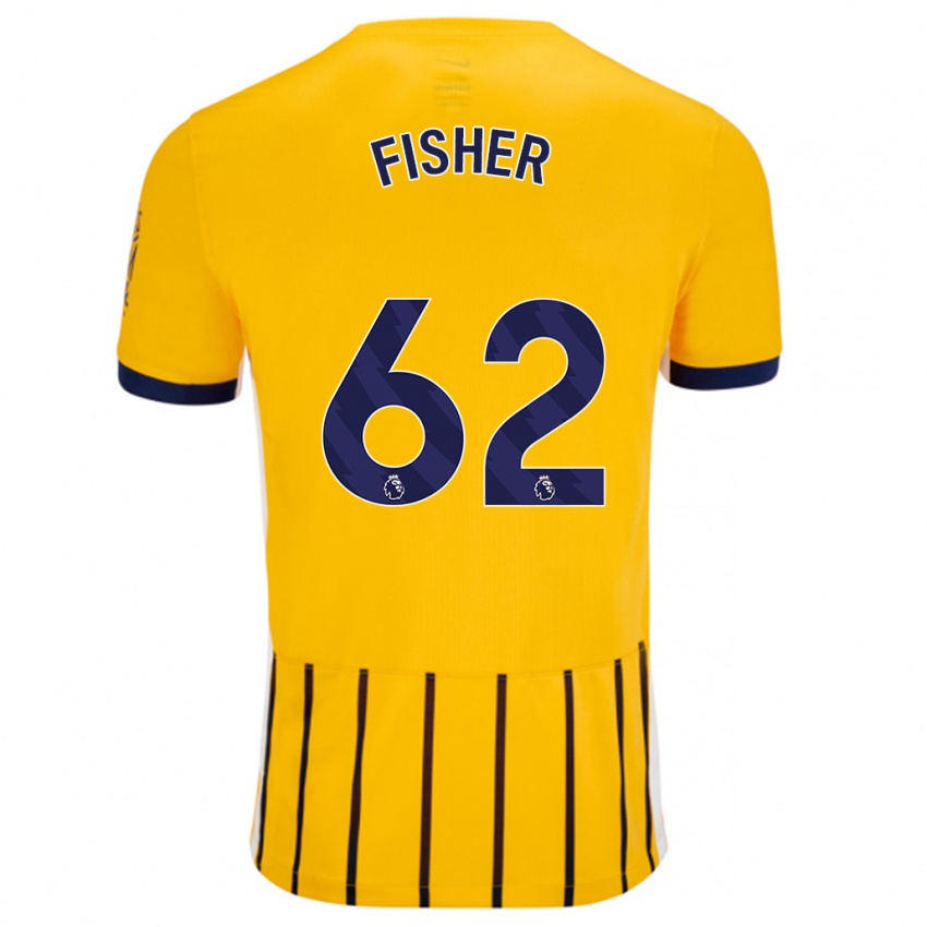 Criança Camisola Hugo Fisher #62 Azuis Dourados Alternativa 2024/25 Camisa