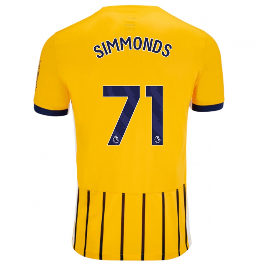 Criança Camisola Freddie Simmonds #71 Azuis Dourados Alternativa 2024/25 Camisa