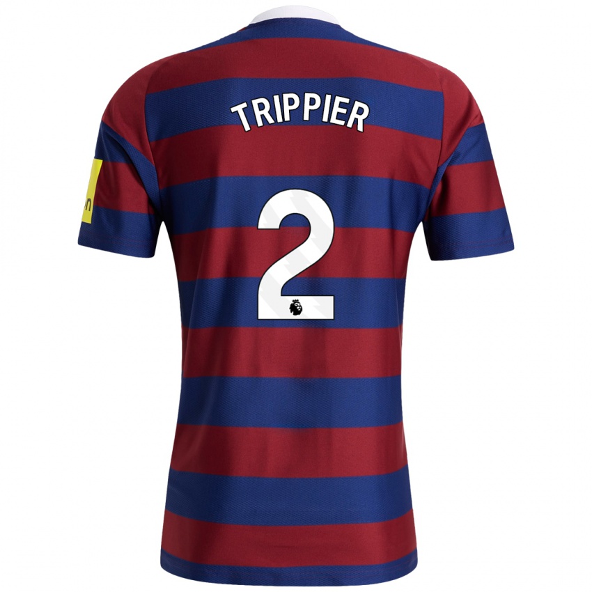 Criança Camisola Kieran Trippier #2 Bordeaux Azul Marinho Alternativa 2024/25 Camisa