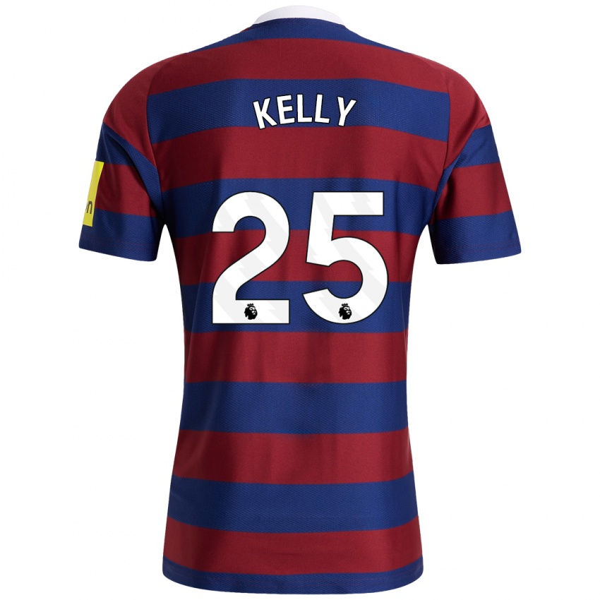 Criança Camisola Lloyd Kelly #25 Bordeaux Azul Marinho Alternativa 2024/25 Camisa