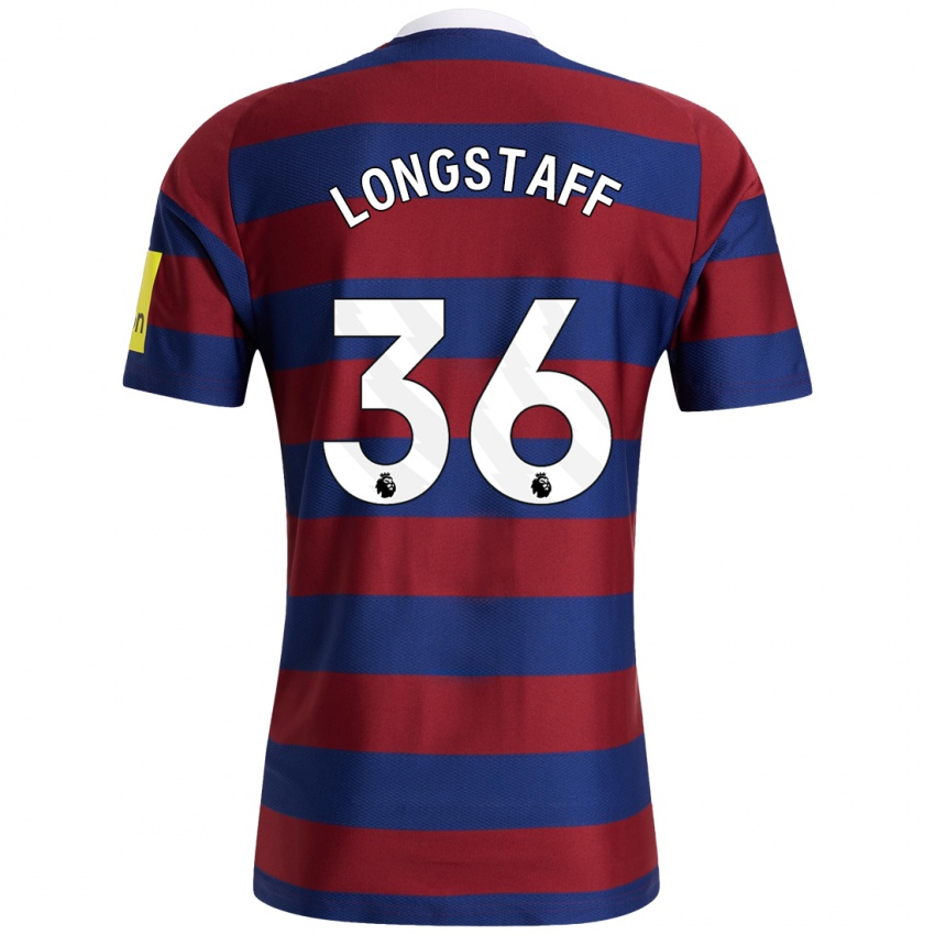 Criança Camisola Sean Longstaff #36 Bordeaux Azul Marinho Alternativa 2024/25 Camisa