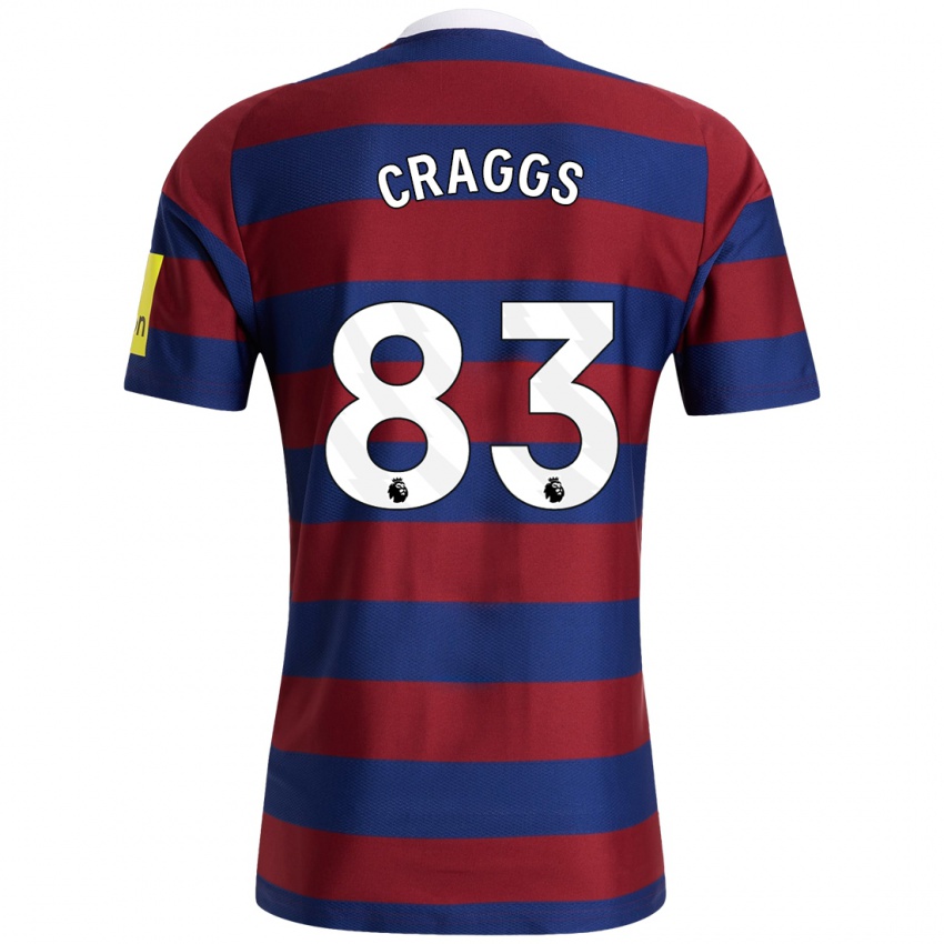 Criança Camisola Luke Craggs #83 Bordeaux Azul Marinho Alternativa 2024/25 Camisa