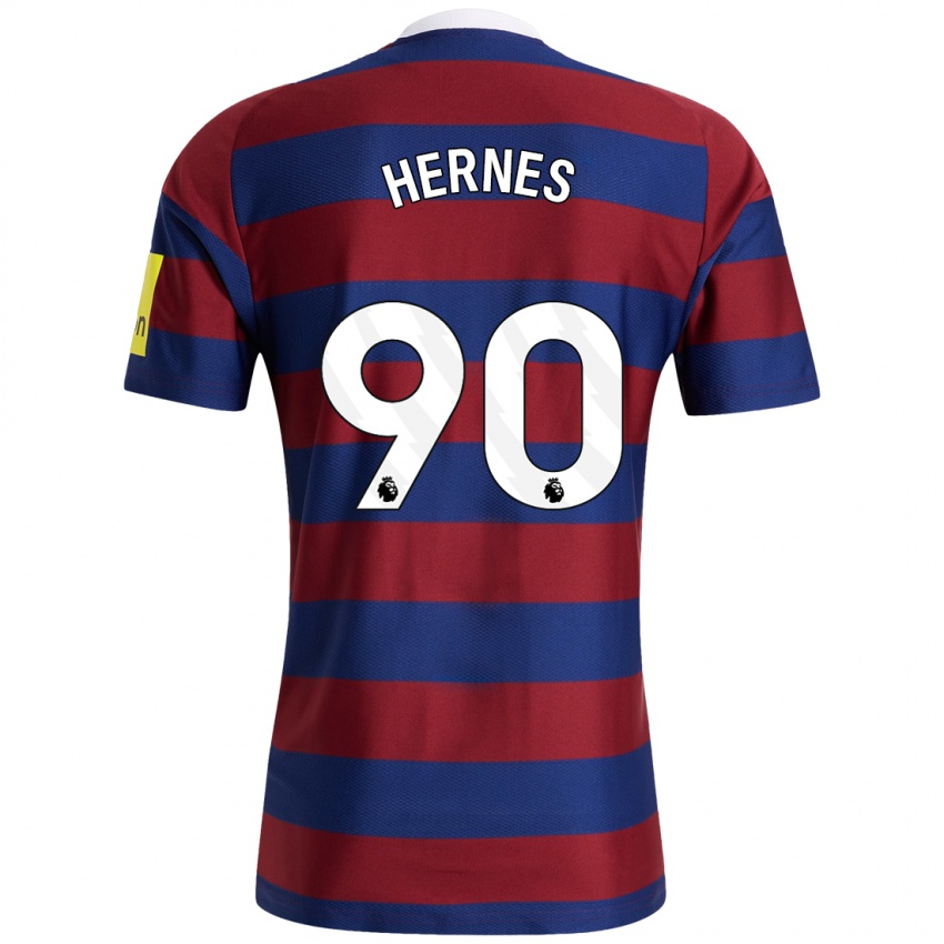 Criança Camisola Travis Hernes #90 Bordeaux Azul Marinho Alternativa 2024/25 Camisa