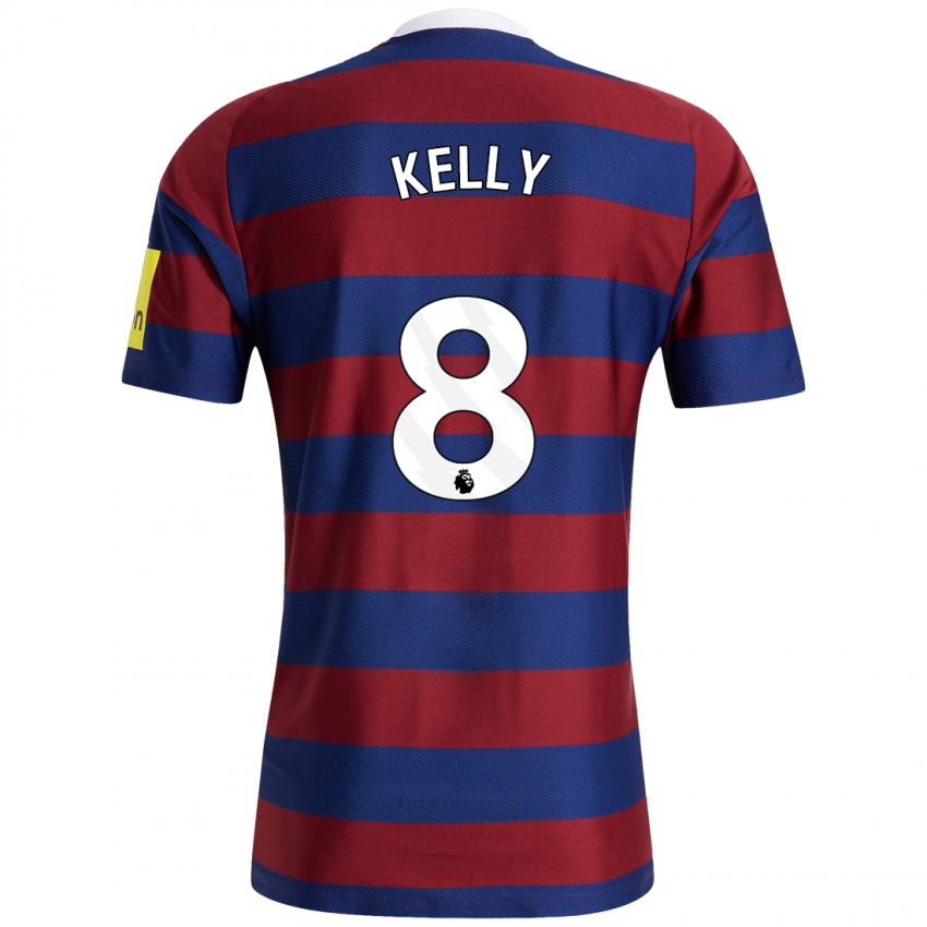 Criança Camisola Emma Kelly #8 Bordeaux Azul Marinho Alternativa 2024/25 Camisa