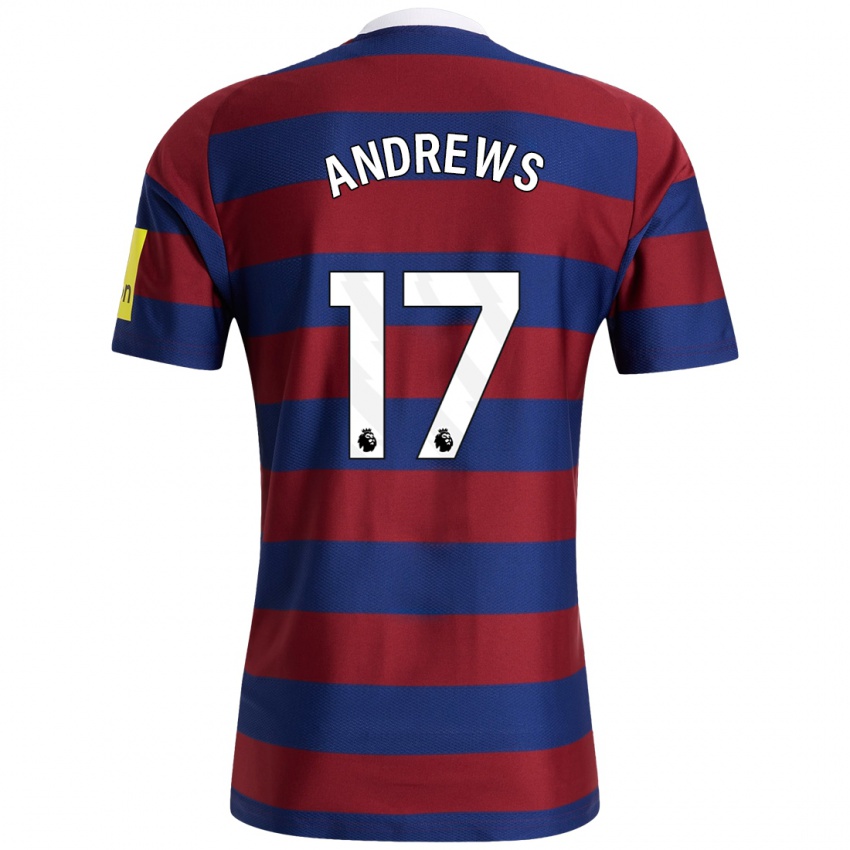 Criança Camisola Amy Andrews #17 Bordeaux Azul Marinho Alternativa 2024/25 Camisa