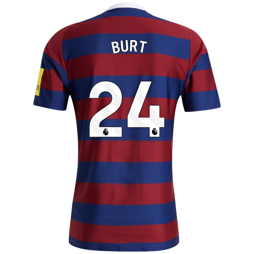 Criança Camisola Daisy Burt #24 Bordeaux Azul Marinho Alternativa 2024/25 Camisa