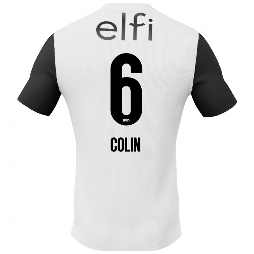 Criança Camisola Isa Colin #6 Preto Branco Alternativa 2024/25 Camisa