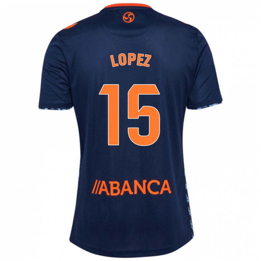 Criança Camisola Fer López #15 Azul Marinho Alternativa 2024/25 Camisa