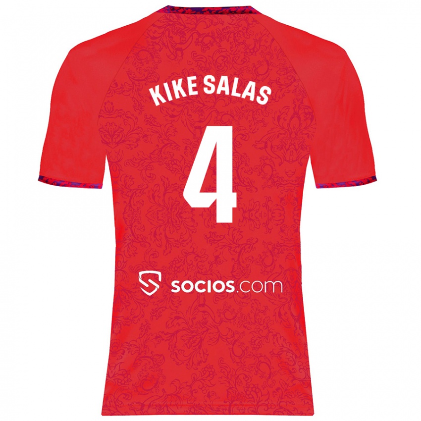 Criança Camisola Kike Salas #4 Vermelho Alternativa 2024/25 Camisa