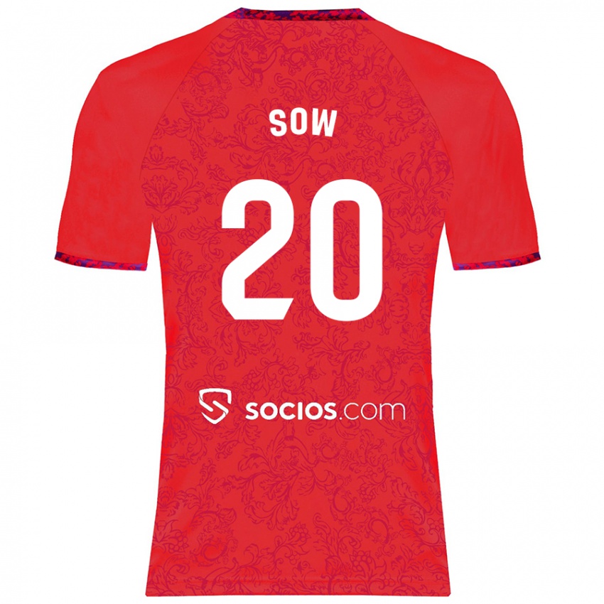 Criança Camisola Djibril Sow #20 Vermelho Alternativa 2024/25 Camisa