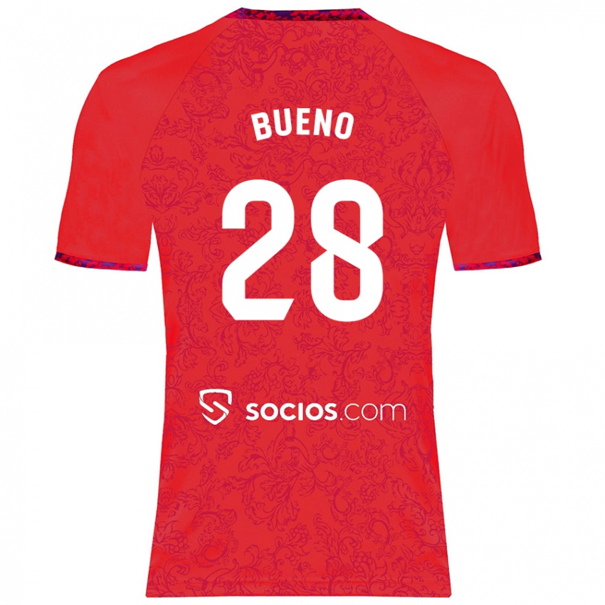 Criança Camisola Manu Bueno #28 Vermelho Alternativa 2024/25 Camisa