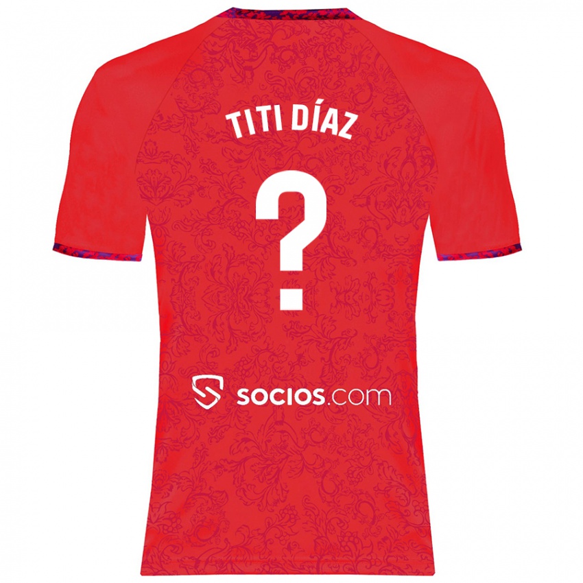 Criança Camisola Titi Díaz #0 Vermelho Alternativa 2024/25 Camisa