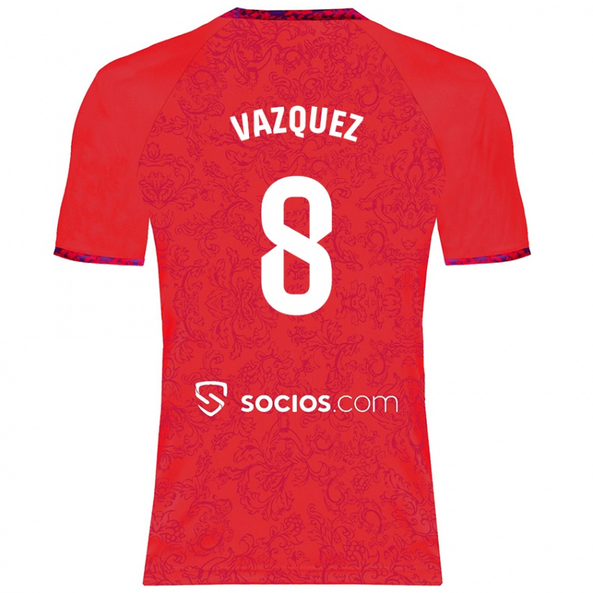 Criança Camisola Manolo Vázquez #8 Vermelho Alternativa 2024/25 Camisa