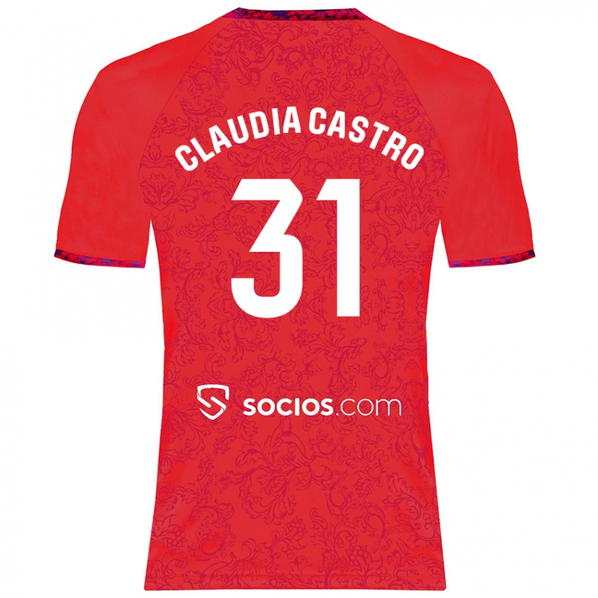 Criança Camisola Claudia Castro Romero #31 Vermelho Alternativa 2024/25 Camisa