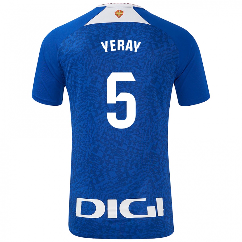 Criança Camisola Yeray Álvarez #5 Azul Real Alternativa 2024/25 Camisa