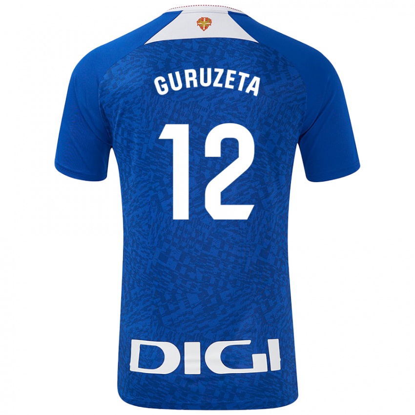 Criança Camisola Gorka Guruzeta #12 Azul Real Alternativa 2024/25 Camisa