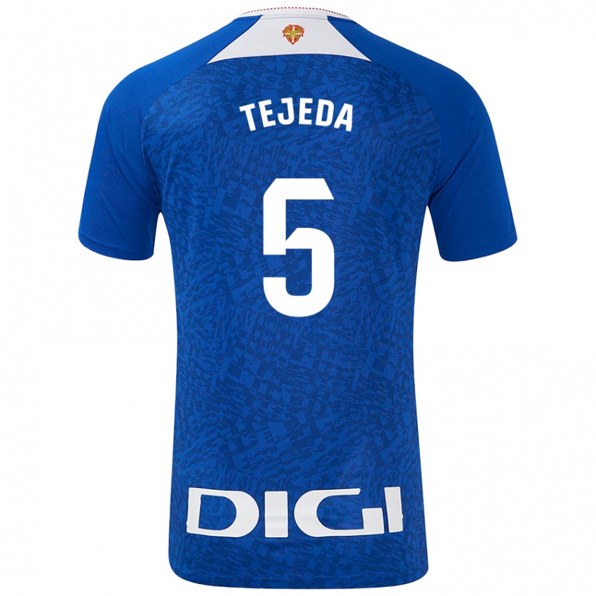 Criança Camisola Diego Tejeda #5 Azul Real Alternativa 2024/25 Camisa