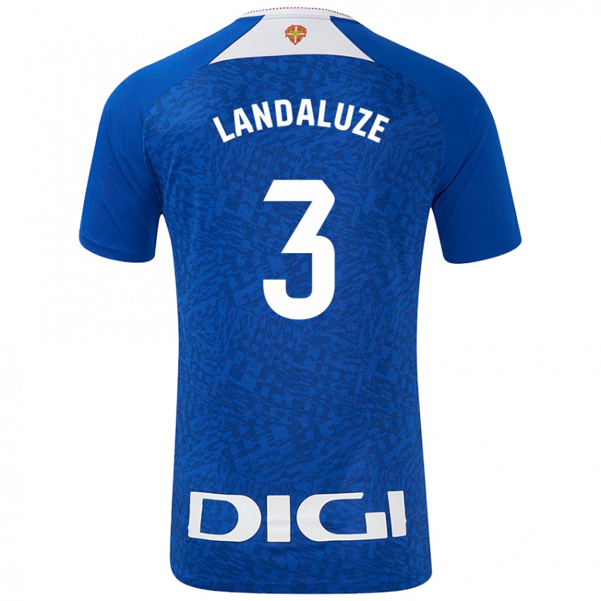 Criança Camisola Naia Landaluze Marquínez #3 Azul Real Alternativa 2024/25 Camisa