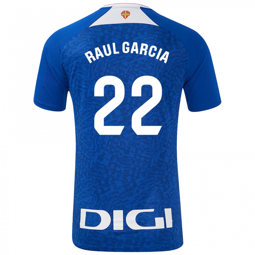 Criança Camisola Raúl García #22 Azul Real Alternativa 2024/25 Camisa