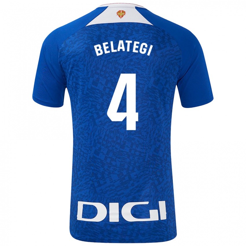 Criança Camisola Danel Belategi #4 Azul Real Alternativa 2024/25 Camisa