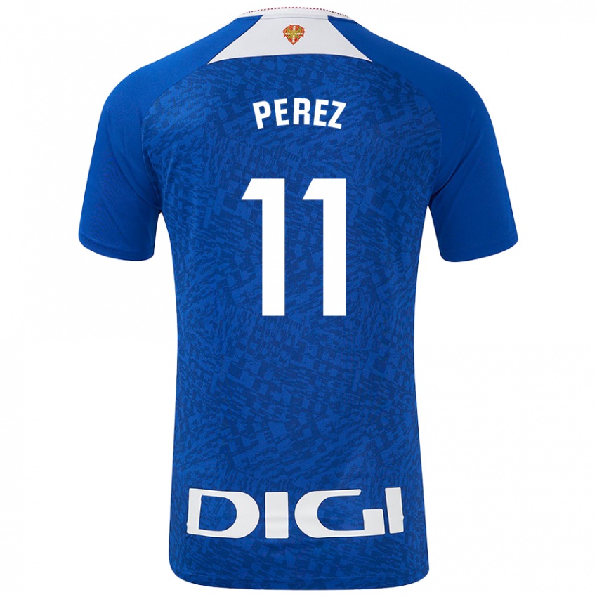 Criança Camisola Adrián Pérez #11 Azul Real Alternativa 2024/25 Camisa