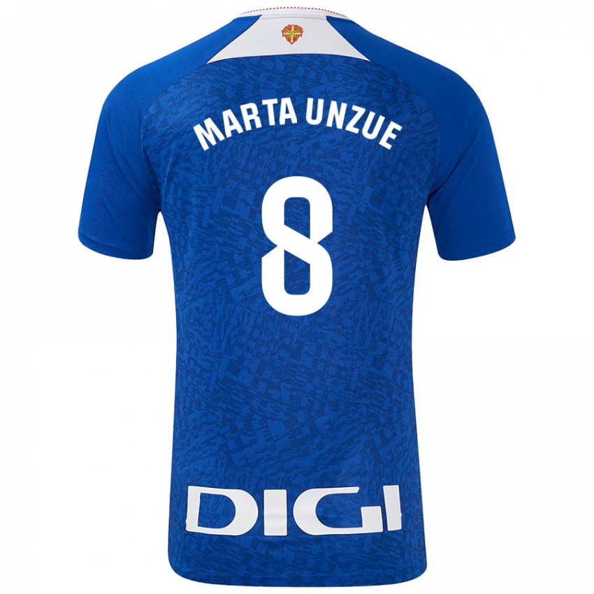 Criança Camisola Marta Unzué Urdániz #8 Azul Real Alternativa 2024/25 Camisa