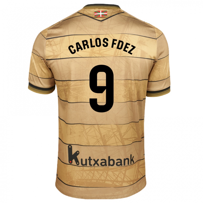 Criança Camisola Carlos Fernández #9 Castanho Alternativa 2024/25 Camisa