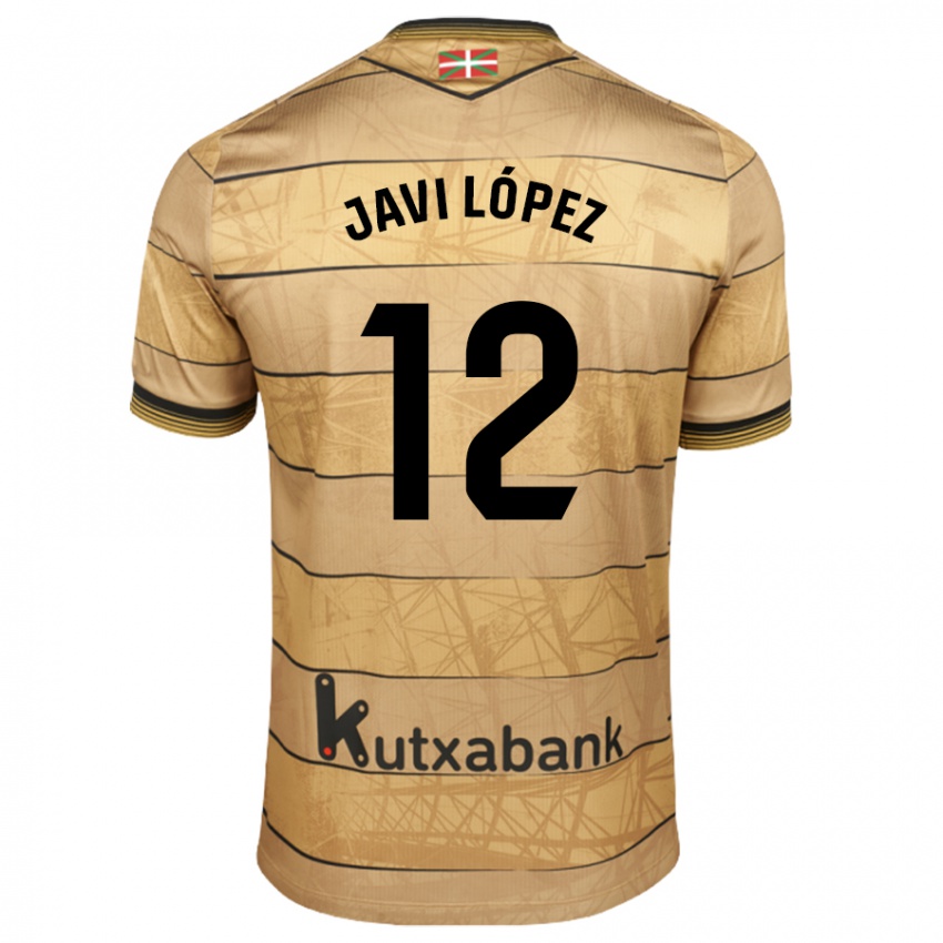 Criança Camisola Javi López #12 Castanho Alternativa 2024/25 Camisa