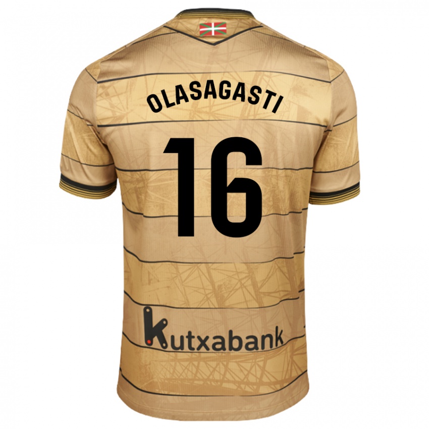 Criança Camisola Jon Ander Olasagasti #16 Castanho Alternativa 2024/25 Camisa