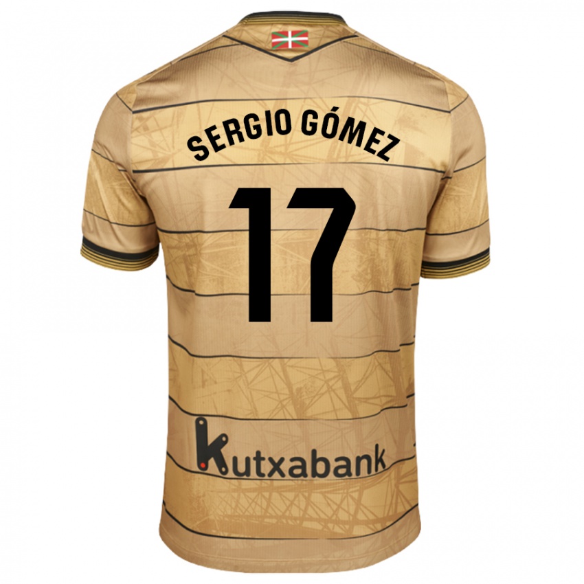 Criança Camisola Sergio Gómez #17 Castanho Alternativa 2024/25 Camisa