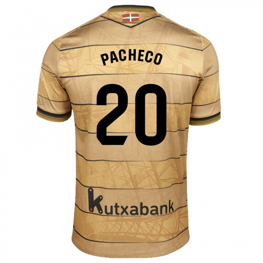 Criança Camisola Jon Pacheco #20 Castanho Alternativa 2024/25 Camisa