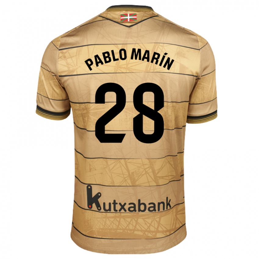 Criança Camisola Pablo Marín #28 Castanho Alternativa 2024/25 Camisa