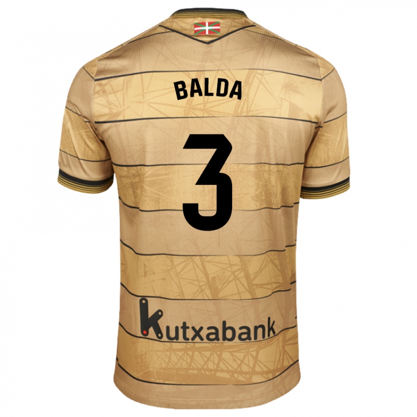 Criança Camisola Jon Balda #3 Castanho Alternativa 2024/25 Camisa