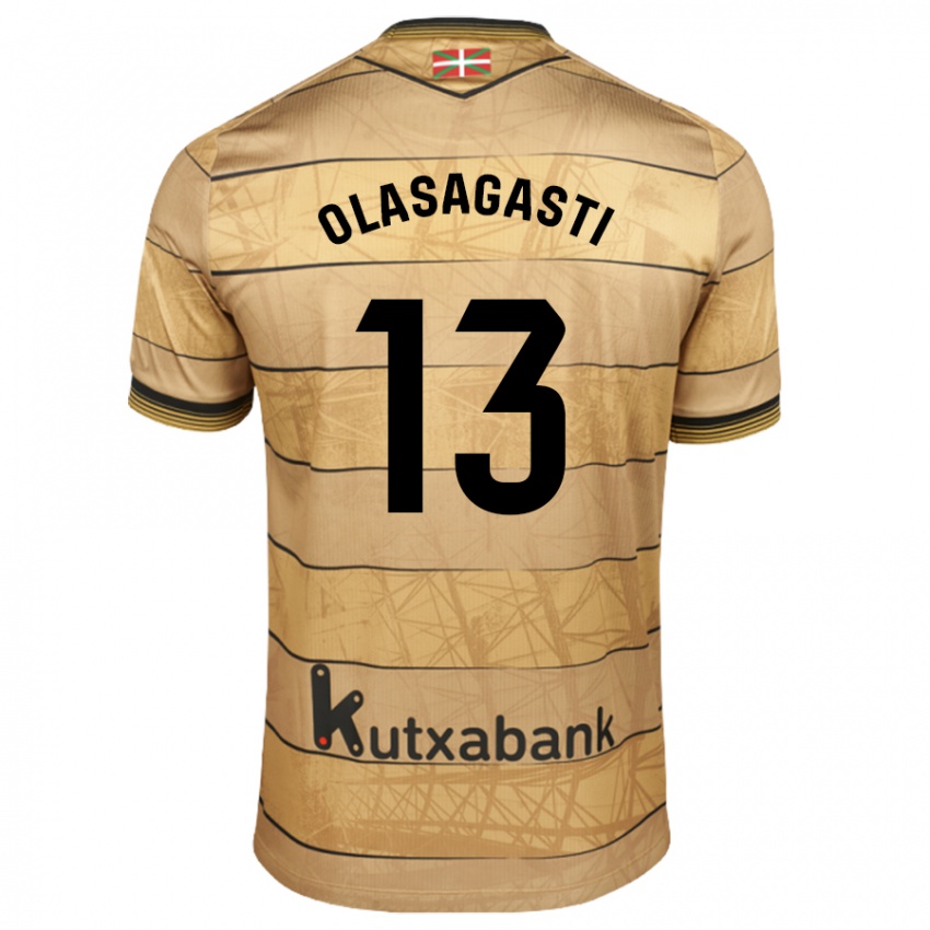 Criança Camisola Lander Olasagasti #13 Castanho Alternativa 2024/25 Camisa