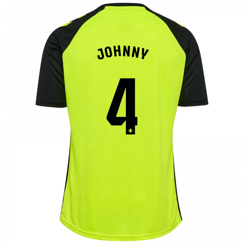 Criança Camisola Johnny Cardoso #4 Preto Amarelo Fluorescente Alternativa 2024/25 Camisa