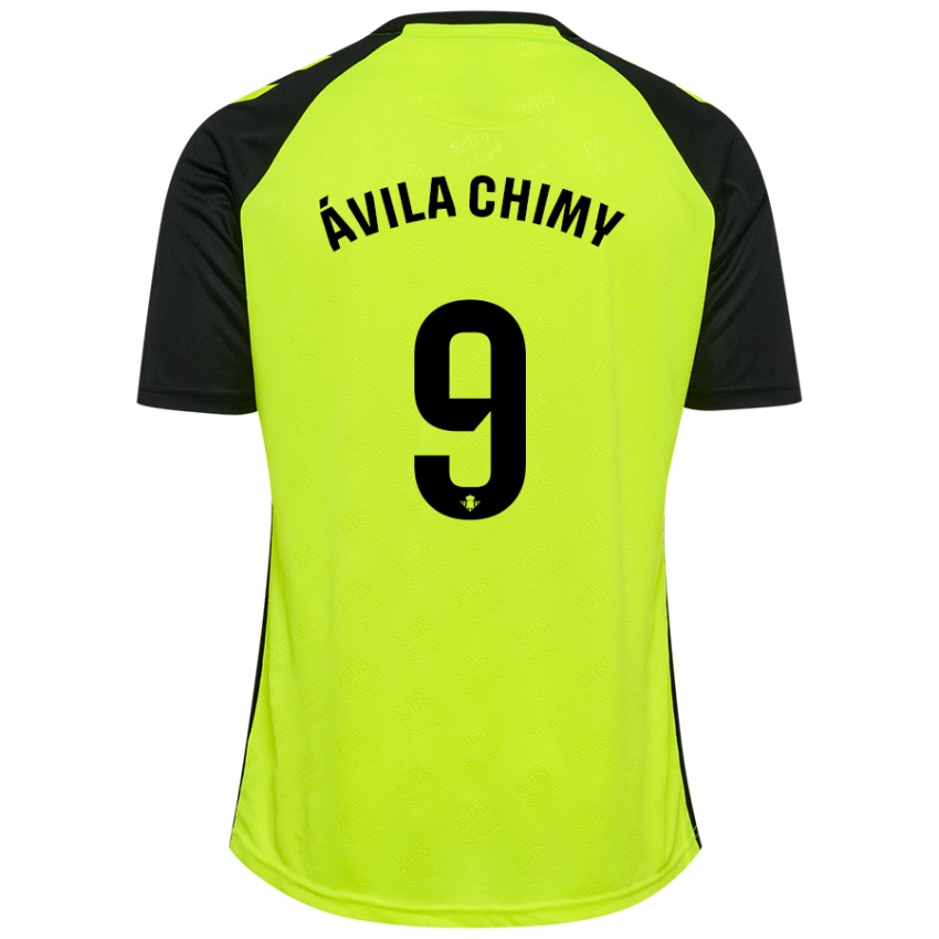 Criança Camisola Chimy Ávila #9 Preto Amarelo Fluorescente Alternativa 2024/25 Camisa