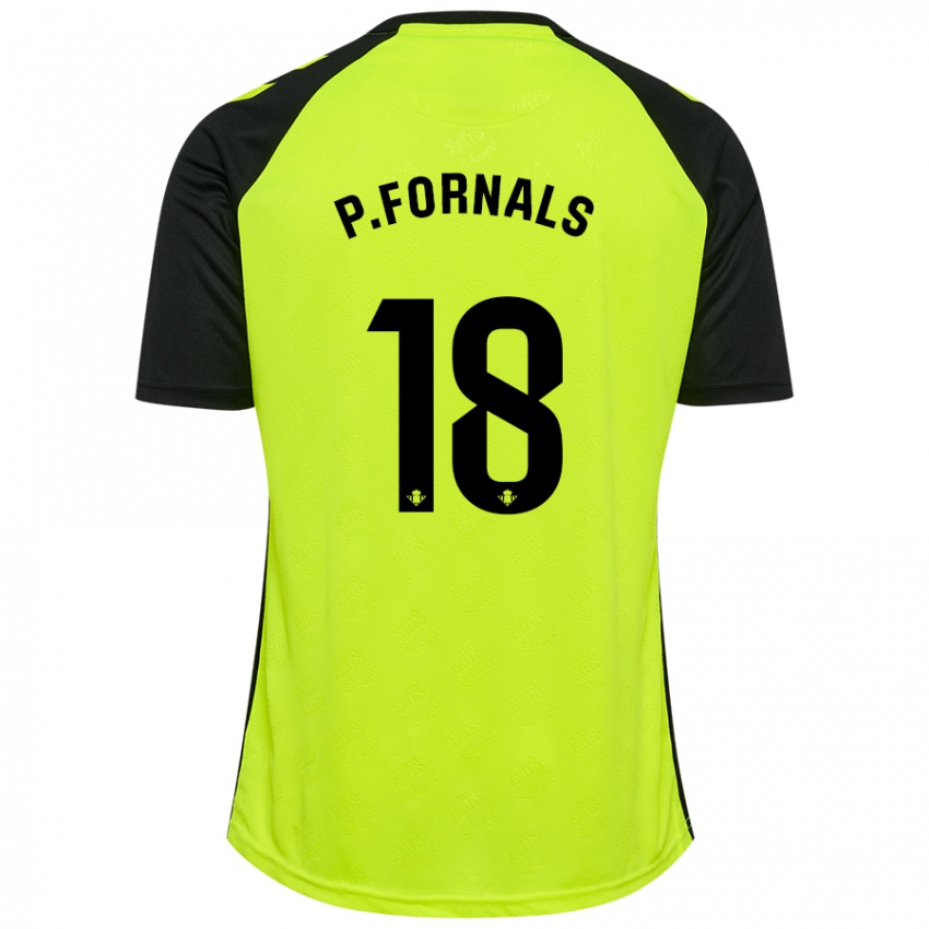 Criança Camisola Pablo Fornals #18 Preto Amarelo Fluorescente Alternativa 2024/25 Camisa