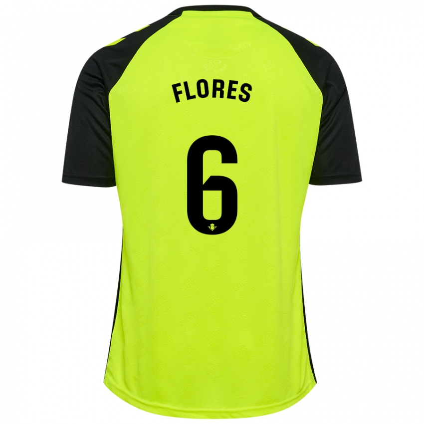 Criança Camisola Mateo Flores #6 Preto Amarelo Fluorescente Alternativa 2024/25 Camisa