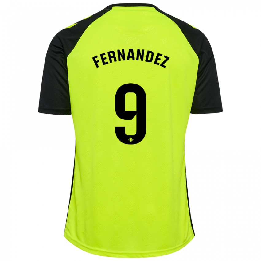 Criança Camisola Marcos Fernández #9 Preto Amarelo Fluorescente Alternativa 2024/25 Camisa