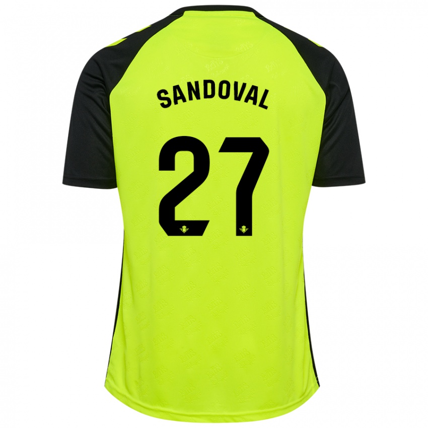 Criança Camisola Keimer Sandoval #27 Preto Amarelo Fluorescente Alternativa 2024/25 Camisa