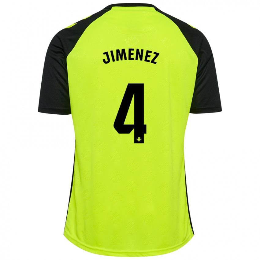 Criança Camisola María Jiménez Gutiérrez #4 Preto Amarelo Fluorescente Alternativa 2024/25 Camisa