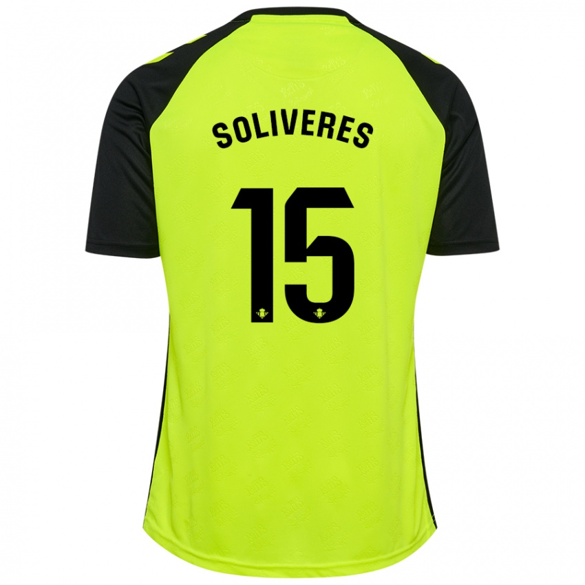 Criança Camisola Gema Soliveres #15 Preto Amarelo Fluorescente Alternativa 2024/25 Camisa