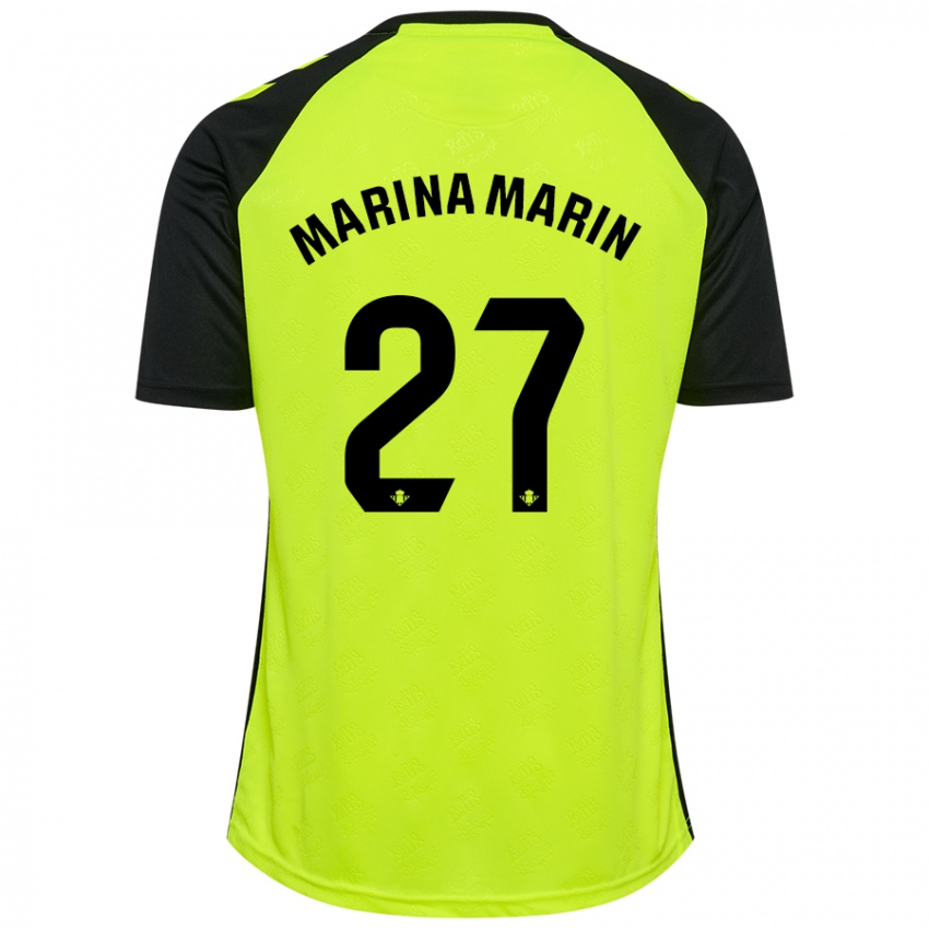 Criança Camisola Marina Marín #27 Preto Amarelo Fluorescente Alternativa 2024/25 Camisa